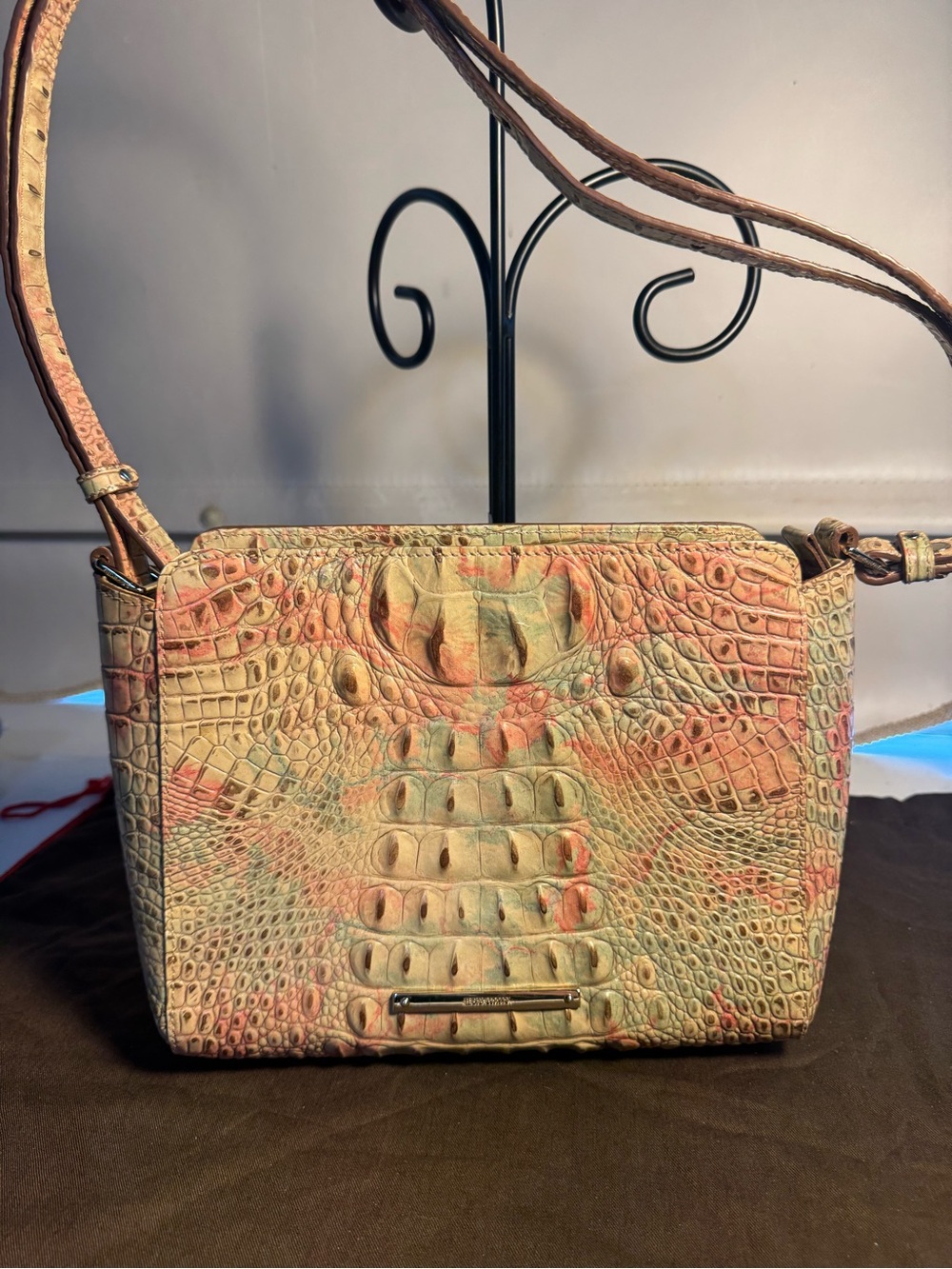 Brahmin Croc-Embossed Crossbody Bag in Multicolor